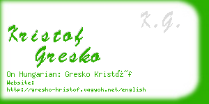 kristof gresko business card